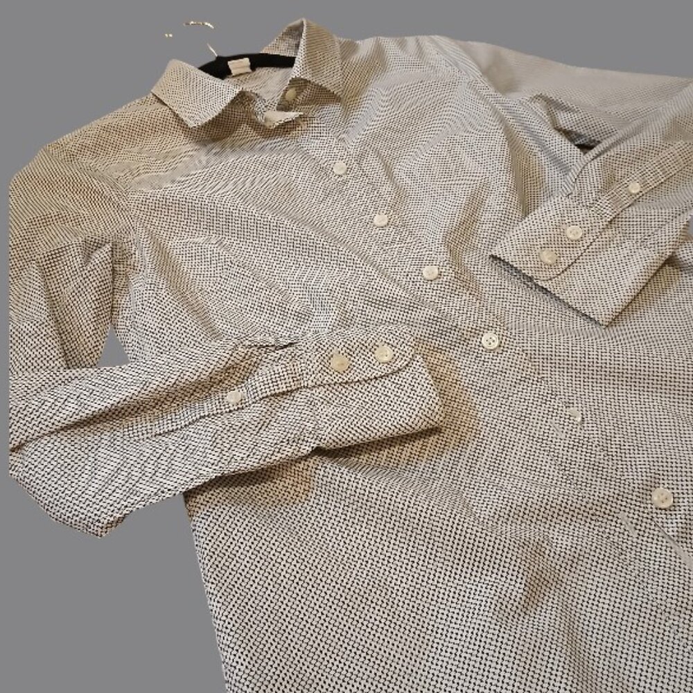 J. CREW Black/White Geometric Button-Down Shirt XS - Picture 2 of 8